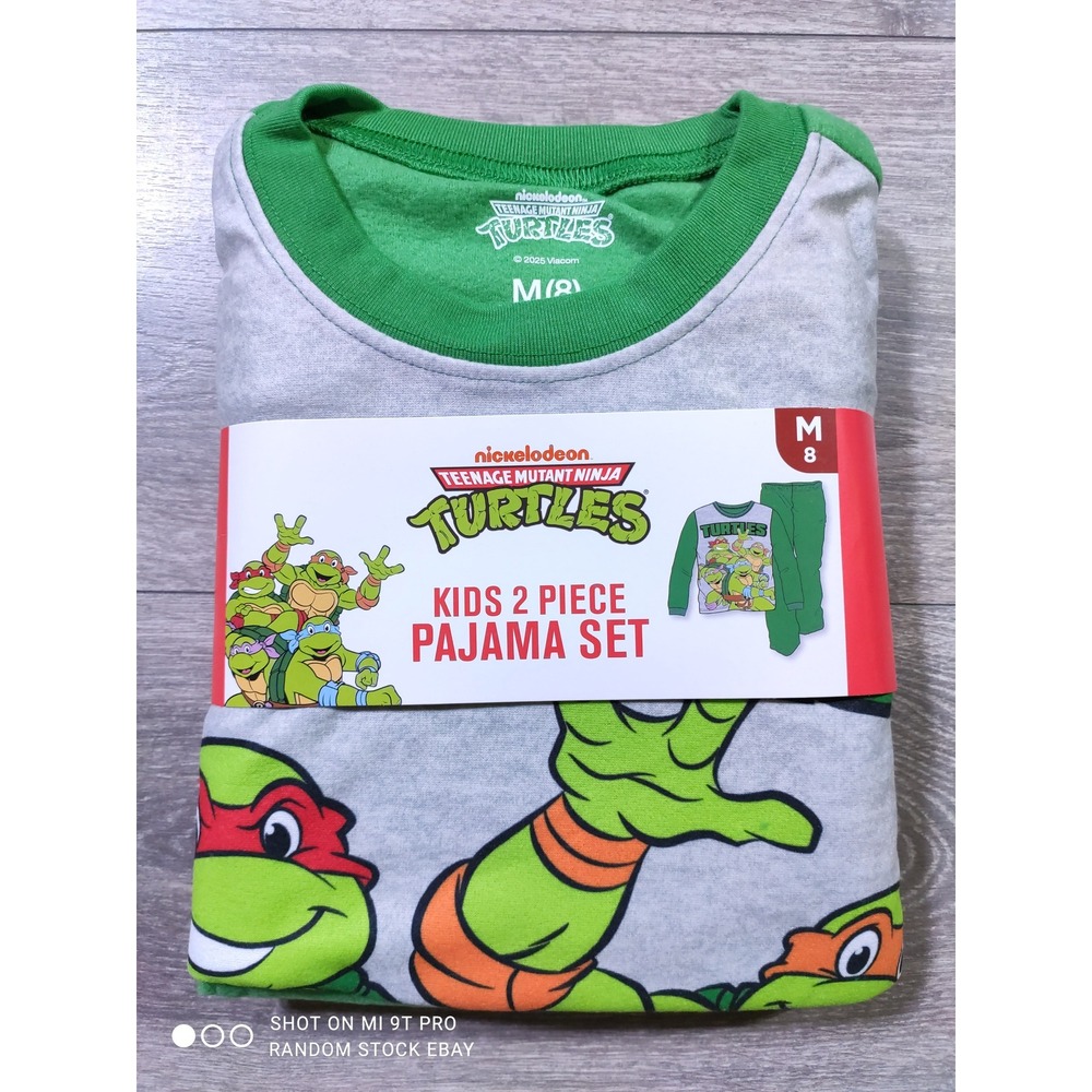 Nickelodeon Teenage Mutant Ninja Turtles Kids 2 Piece Pajama Set Green Gray M 8